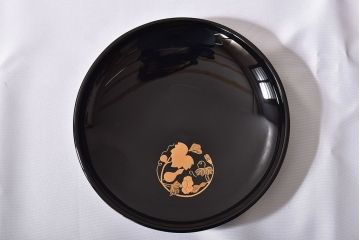 アンティーク雑貨　輪島塗　春帆造　花丸蒔絵　菓子皿(漆器)5枚セット