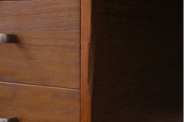 ビンテージ家具　1970年頃　大型　温もりを感じるチーク材のヴィンテージデスク(両袖机)