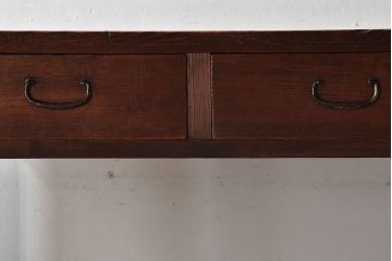 アンティーク家具　和製アンティーク　味わい深い風合いが魅力的なヒノキ材のテーブル(平机、子供机、作業台)