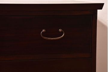 アンティーク家具　和製アンティーク　前面ケヤキ材　ツートンカラーがおしゃれなローチェスト(ローボード、箪笥、引き出し)