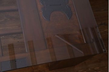アンティーク家具　和製アンティーク　明治大正期!和モダンな蔵戸テーブル(ダイニングテーブル、リビングテーブル)