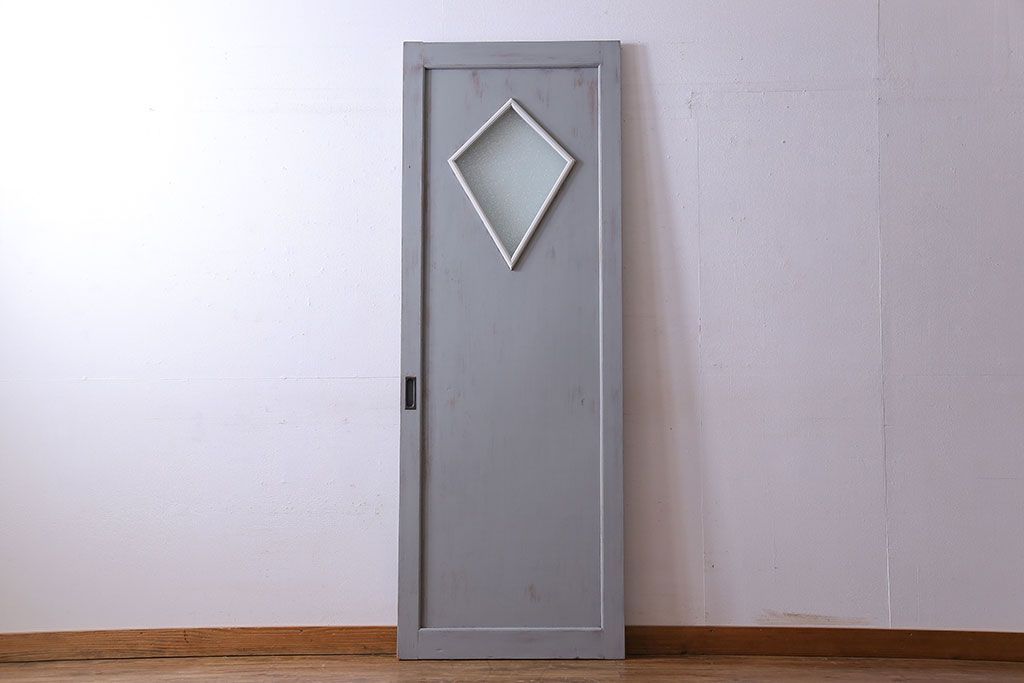 ビンテージ　ダイヤガラス入り!レトロな雰囲気漂うペイント引き戸(建具)