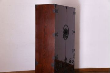 仙台箪笥　渡辺家具店　木地呂塗りの上品な衣装箪笥(チェスト、タンス)(定価120万)