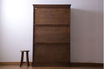 中古　美品　北海道民芸家具　落ち着いた色味のブックケース(本箱、収納棚、戸棚)(定価41万円)(1)