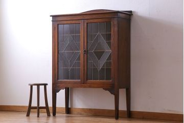アンティーク家具　アンティーク　オーク材　アールデコのデザインがおしゃれなキャビネット(収納棚、本箱)