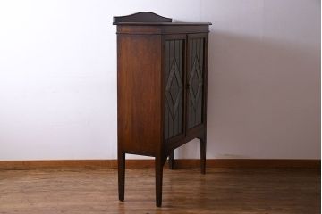 アンティーク家具　アンティーク　オーク材　アールデコのデザインがおしゃれなキャビネット(収納棚、本箱)