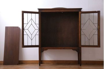 アンティーク家具　アンティーク　オーク材　アールデコのデザインがおしゃれなキャビネット(収納棚、本箱)
