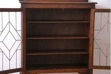 アンティーク家具　アンティーク　オーク材　アールデコのデザインがおしゃれなキャビネット(収納棚、本箱)