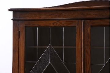 アンティーク家具　アンティーク　オーク材　アールデコのデザインがおしゃれなキャビネット(収納棚、本箱)