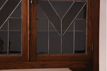 アンティーク家具　アンティーク　オーク材　アールデコのデザインがおしゃれなキャビネット(収納棚、本箱)