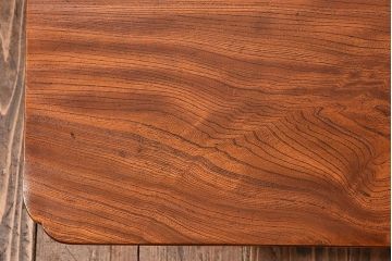 アンティーク家具　天板一枚板!総ケヤキ材のアンティーク角ちゃぶ台(座卓、ローテーブル)
