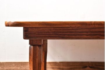 アンティーク家具　天板一枚板!総ケヤキ材のアンティーク角ちゃぶ台(座卓、ローテーブル)