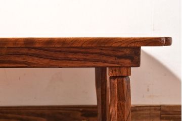 アンティーク家具　天板一枚板!総ケヤキ材のアンティーク角ちゃぶ台(座卓、ローテーブル)