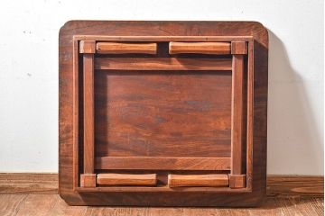 アンティーク家具　天板一枚板!総ケヤキ材のアンティーク角ちゃぶ台(座卓、ローテーブル)
