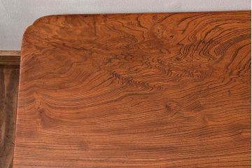 アンティーク家具　天板一枚板!総ケヤキ材のアンティーク角ちゃぶ台(座卓、ローテーブル)