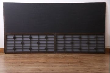 和製アンティーク　すりガラス入り　組子のデザイン素敵な窓(明かり取り、明り取り)2枚セット