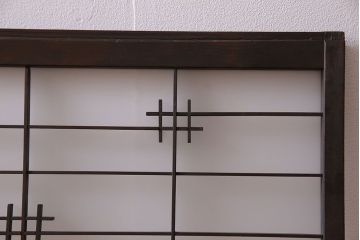 和製アンティーク　すりガラス入り　組子のデザイン素敵な窓(明かり取り、明り取り)2枚セット