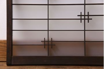 和製アンティーク　すりガラス入り　組子のデザイン素敵な窓(明かり取り、明り取り)2枚セット