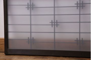 和製アンティーク　すりガラス入り　組子のデザイン素敵な窓(明かり取り、明り取り)2枚セット