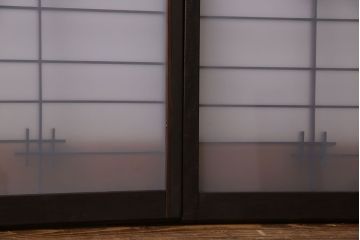 和製アンティーク　すりガラス入り　組子のデザイン素敵な窓(明かり取り、明り取り)2枚セット