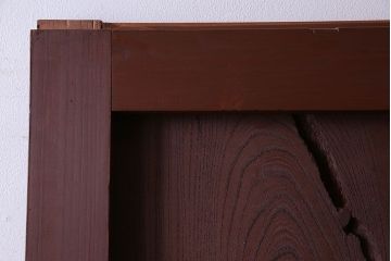 和製アンティーク　山形県酒田産　庄内　漆塗りが美しい、真鍮金具付きの蔵戸(引き戸、建具、玄関戸)