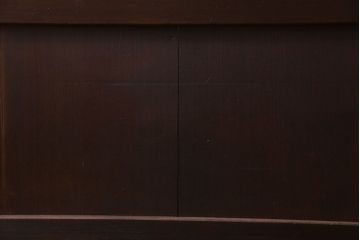 和製アンティーク　裏障子付き　モダンな雰囲気漂うガラス帯格子戸(引き戸、建具)2枚セット