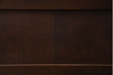 和製アンティーク　裏障子付き　モダンな雰囲気漂うガラス帯格子戸(引き戸、建具)2枚セット