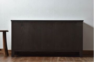 【C様ご成約分】昭和レトロ　前面ケヤキ材　落ち着いた色味の脚付きローチェスト(キャビネット、引き出し、テレビボード)