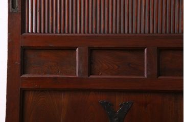 和製アンティーク　明治大正期!ガラス入り蔵戸(引き戸、建具、玄関戸)