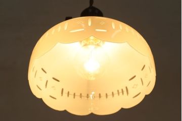 和製アンティーク　カットガラスがおしゃれなシェード(ペンダントライト)