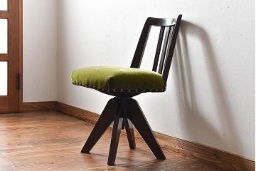 【O様ご成約済み】和製アンティーク　オーク材　回転イス(椅子、チェア、ワークチェア)