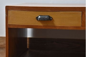 レトロ家具　昭和レトロ　栓材　明るい木肌のローテーブル(座卓、文机、作業台)