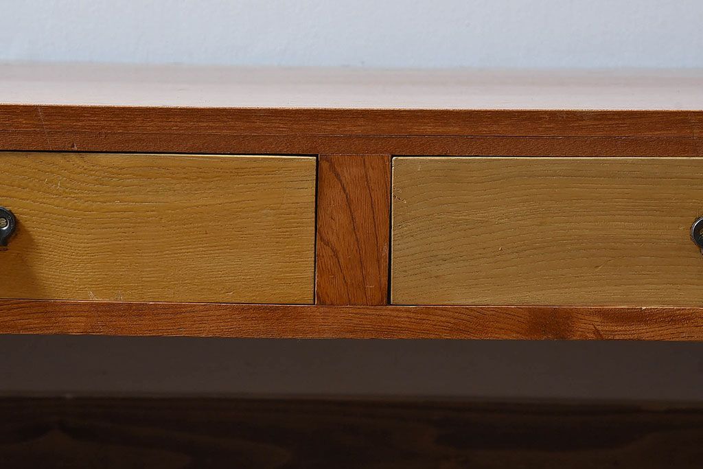 レトロ家具　昭和レトロ　栓材　明るい木肌のローテーブル(座卓、文机、作業台)