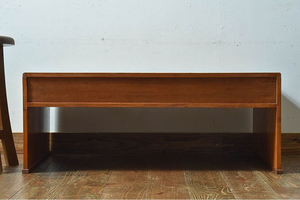 レトロ家具　昭和レトロ　栓材　明るい木肌のローテーブル(座卓、文机、作業台)