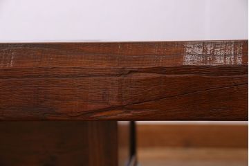 アンティーク雑貨　特大　厚みのある天板が存在感を放つ総ケヤキ囲炉裏(火鉢、テーブル)