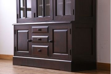 中古　北海道民芸家具　OM118本箱　滑らかな質感が美しいブックケース(食器棚、飾り棚、収納棚)(定価約60万円)(1)