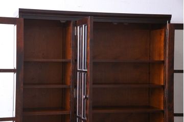 中古　北海道民芸家具　OM118本箱　滑らかな質感が美しいブックケース(食器棚、飾り棚、収納棚)(定価約60万円)(1)