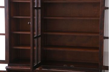 中古　北海道民芸家具　OM118本箱　滑らかな質感が美しいブックケース(食器棚、飾り棚、収納棚)(定価約60万円)(1)