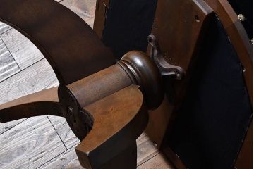 アンティーク家具　和製アンティーク　ブナ材　シックな雰囲気漂う回転イス(ワークチェア、アームチェア)