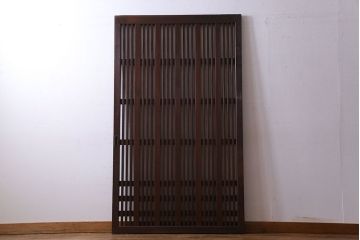 和製アンティーク　ヒノキ材　モダンなデザインの格子戸(蔵戸、引き戸、建具、玄関戸)