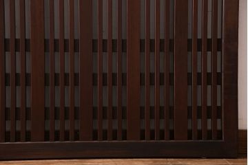 和製アンティーク　ヒノキ材　モダンなデザインの格子戸(蔵戸、引き戸、建具、玄関戸)