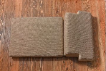 中古美品　北海道民芸家具　重厚な佇まいシングルソファ(1人掛けソファ、アームソファ)(定価17万)(1)