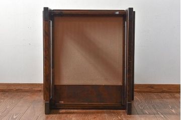 中古美品　北海道民芸家具　重厚な佇まいシングルソファ(1人掛けソファ、アームソファ)(定価17万)(1)