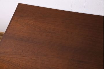 北欧家具　デンマーク製　チーク材　大振りなビンテージデスク(ワークデスク、在宅ワーク、在宅用、両袖机)