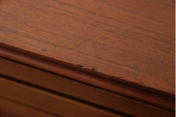 北欧家具　デンマーク製　チーク材　大振りなビンテージデスク(ワークデスク、在宅ワーク、在宅用、両袖机)