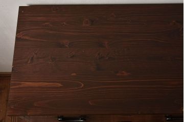 アンティーク家具　和製アンティーク　前面ケヤキ材　和モダンな脚付きチェスト(引き出し、箪笥)