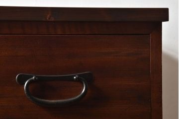 アンティーク家具　和製アンティーク　前面ケヤキ材　和モダンな脚付きチェスト(引き出し、箪笥)