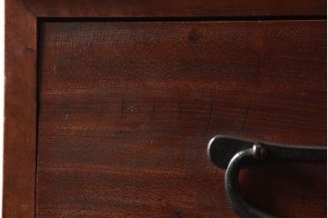 アンティーク家具　和製アンティーク　前面ケヤキ材　和モダンな脚付きチェスト(引き出し、箪笥)