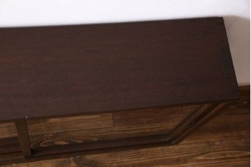 レトロ家具　昭和レトロ　脚付き!薄型のガラス戸棚(収納棚、飾り棚)