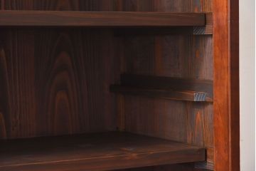 アンティーク家具　和製アンティーク　モールガラスがおしゃれなキャビネット(収納棚、戸棚、本箱)